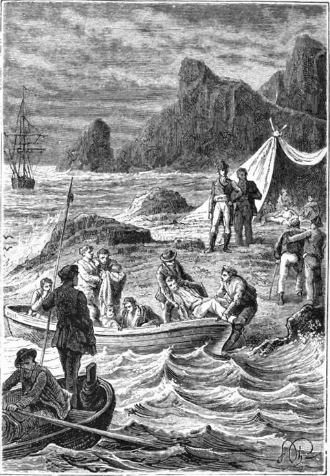 The sick were carried on shore